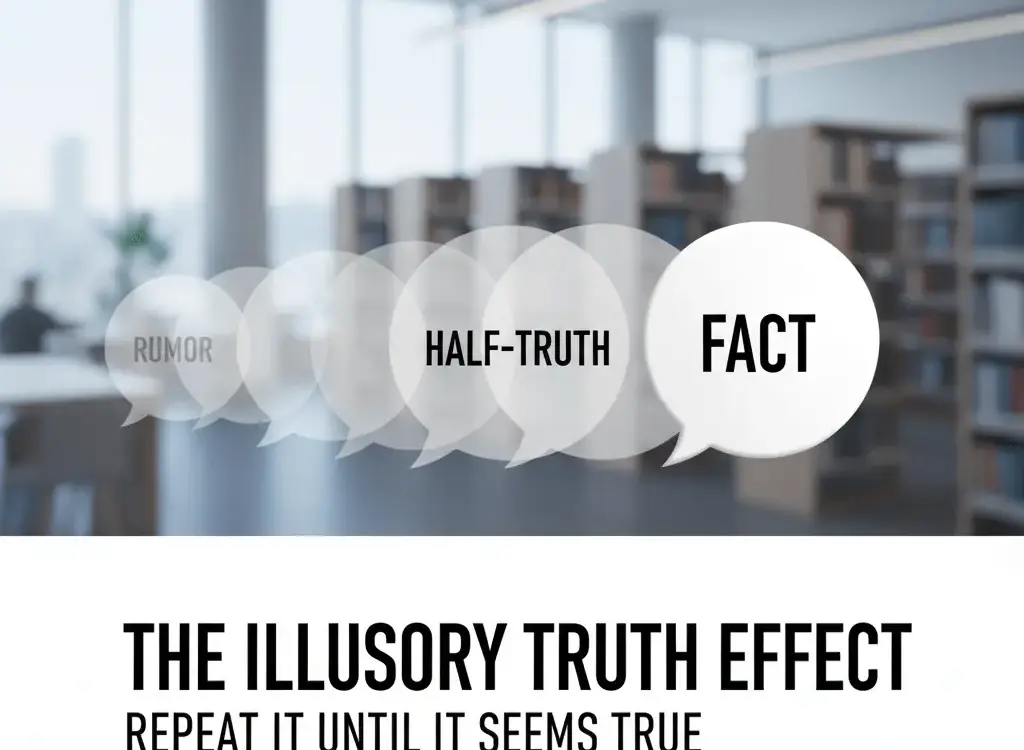 Image for the illusory truth effect: repeat it until it seems true